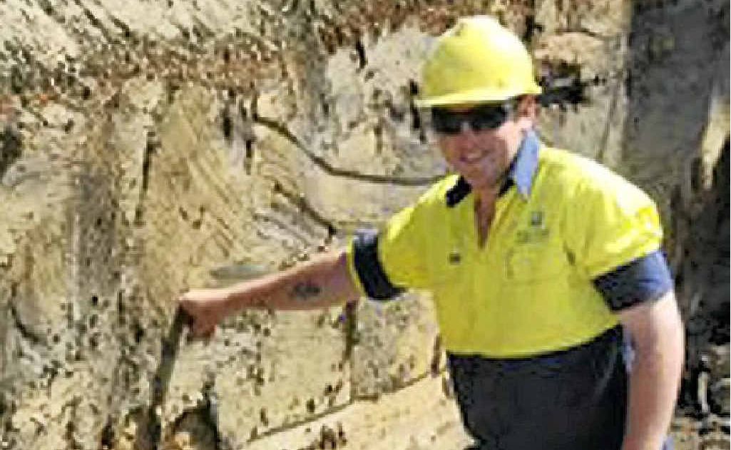 Matthew Moore pushes his hand into the soft clay under Chapel Rd. Matthew Moore pushes his hand into the soft clay under Chapel Rd.